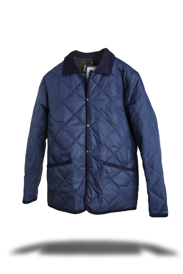 [UNISEX] PIPING COLLARED DOWN JACKET (NAVY)